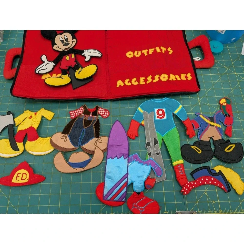 Pockets of Learning Children's Press N' Dress Mickey Zip Book Double Handles Red